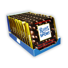 RITTER DARK WHOLE HAZELNUT 100 GRS 10 U