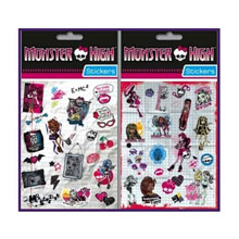 STICKERS SHEETS MONSTER HIGH 12 UDS