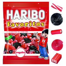 HARIBO FAVORITOS RED (REGALIZ) 90GRS 18U